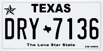 TX license plate DRY7136