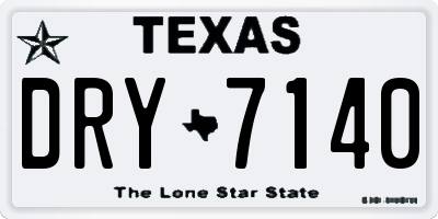 TX license plate DRY7140