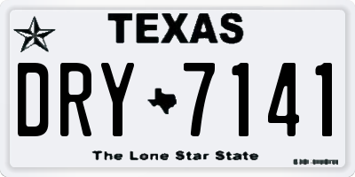 TX license plate DRY7141
