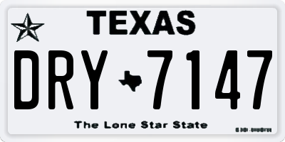 TX license plate DRY7147