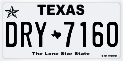 TX license plate DRY7160