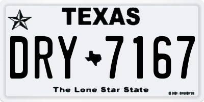 TX license plate DRY7167