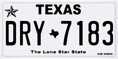 TX license plate DRY7183