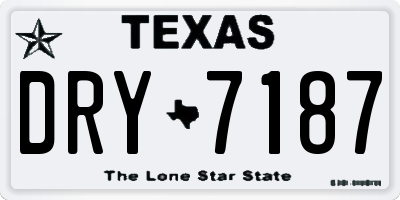 TX license plate DRY7187