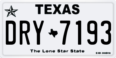 TX license plate DRY7193