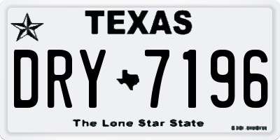 TX license plate DRY7196