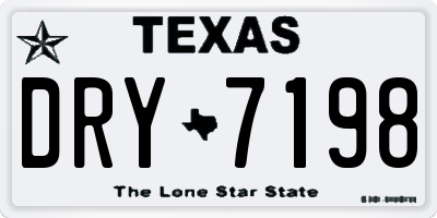 TX license plate DRY7198