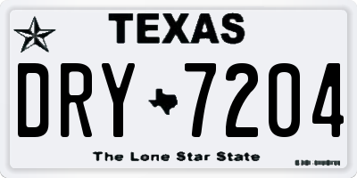 TX license plate DRY7204