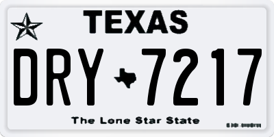 TX license plate DRY7217
