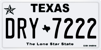 TX license plate DRY7222