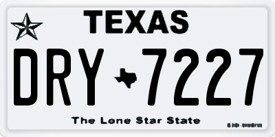 TX license plate DRY7227