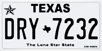 TX license plate DRY7232