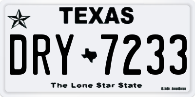 TX license plate DRY7233