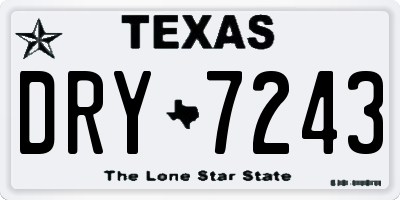 TX license plate DRY7243
