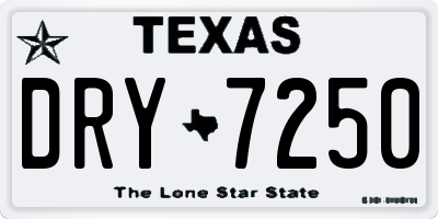 TX license plate DRY7250