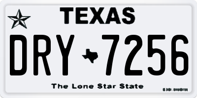 TX license plate DRY7256