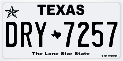 TX license plate DRY7257