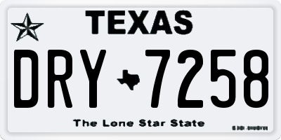 TX license plate DRY7258