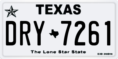 TX license plate DRY7261