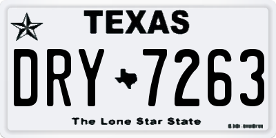 TX license plate DRY7263