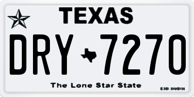TX license plate DRY7270