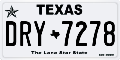 TX license plate DRY7278
