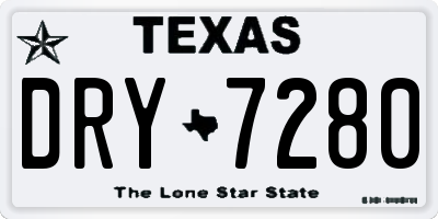 TX license plate DRY7280