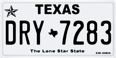 TX license plate DRY7283
