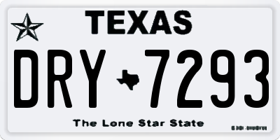 TX license plate DRY7293