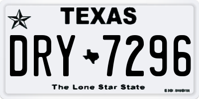 TX license plate DRY7296