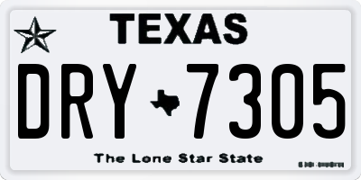 TX license plate DRY7305