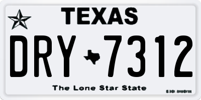 TX license plate DRY7312