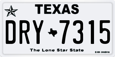 TX license plate DRY7315