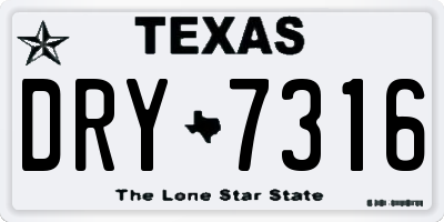 TX license plate DRY7316
