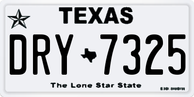 TX license plate DRY7325