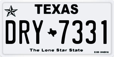 TX license plate DRY7331