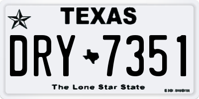 TX license plate DRY7351