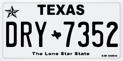 TX license plate DRY7352