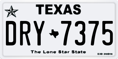 TX license plate DRY7375