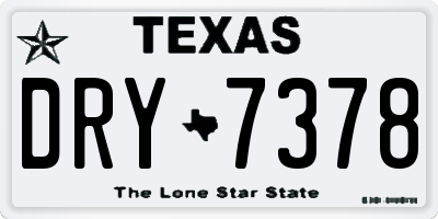 TX license plate DRY7378