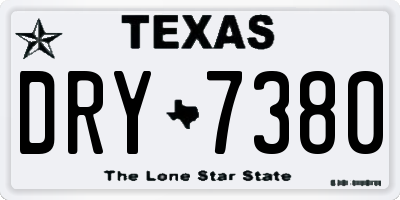TX license plate DRY7380