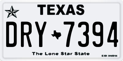 TX license plate DRY7394
