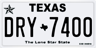TX license plate DRY7400