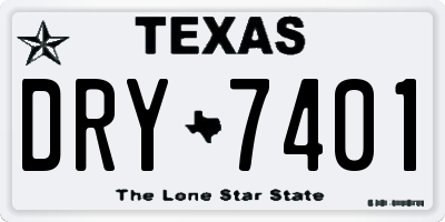TX license plate DRY7401