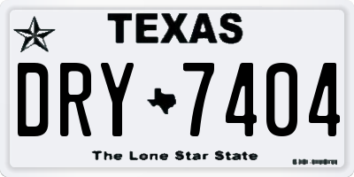 TX license plate DRY7404