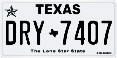 TX license plate DRY7407