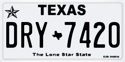 TX license plate DRY7420