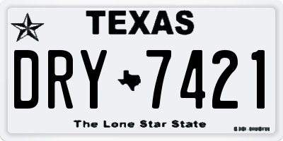 TX license plate DRY7421
