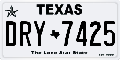 TX license plate DRY7425