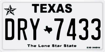 TX license plate DRY7433